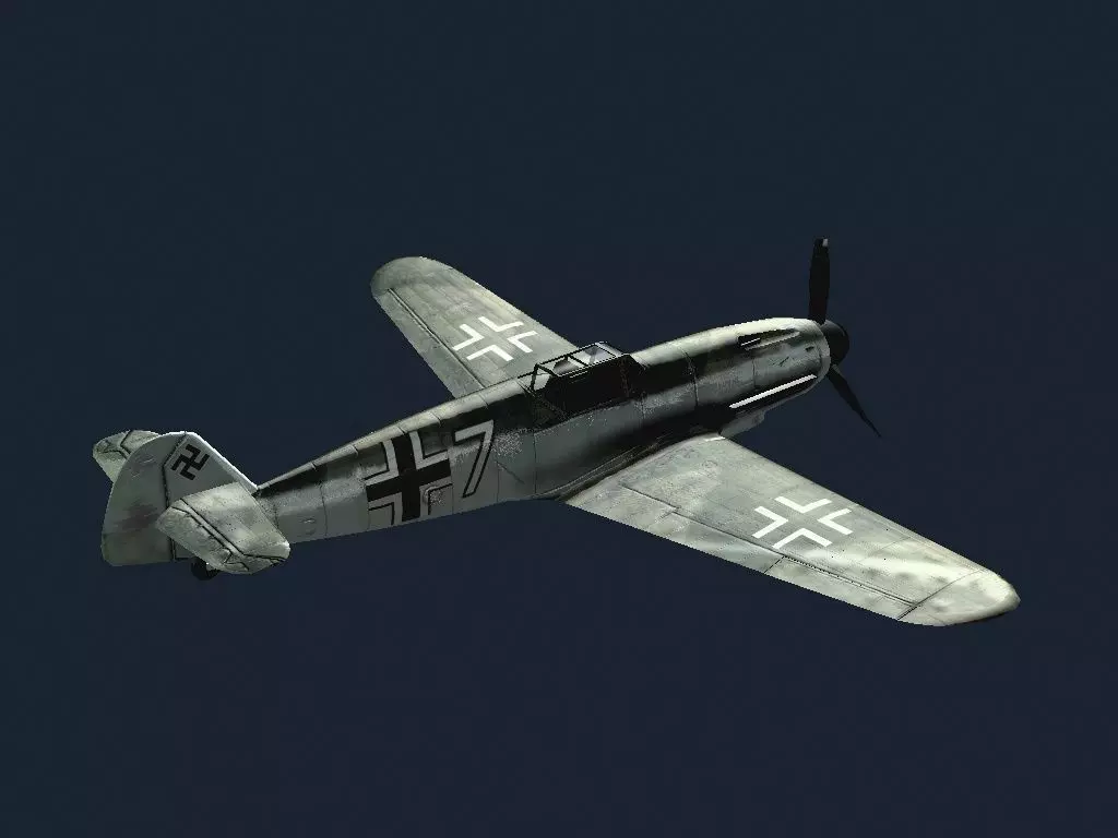 Bf-109G wwii bf fighter Low-poly 3D model_0