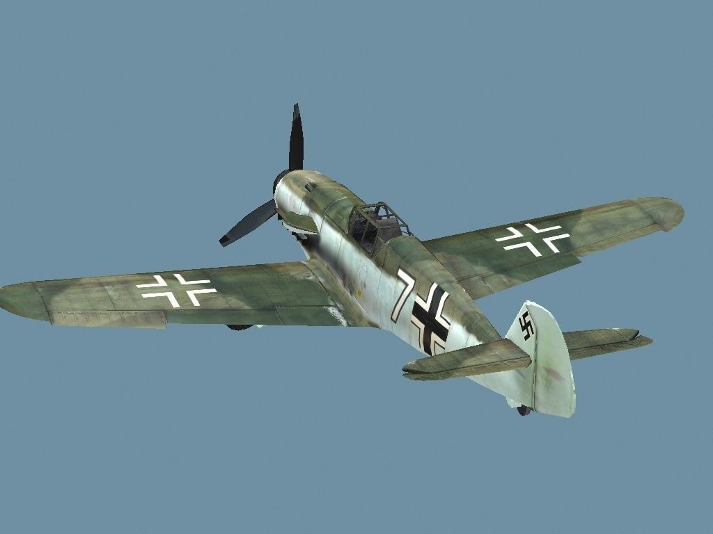 Bf-109G wwii bf fighter Low-poly 3D model_5