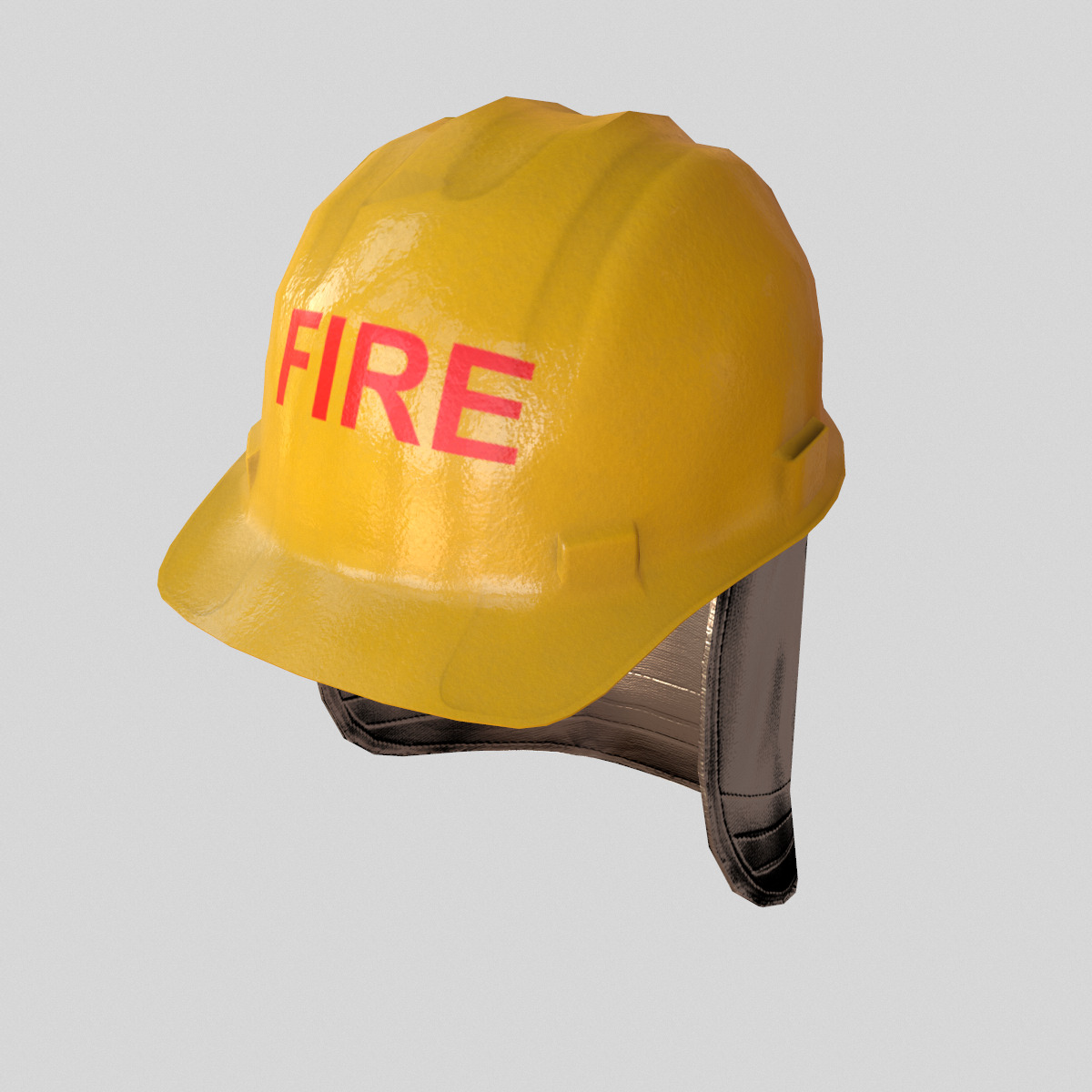 Fireman Safety Helmet Low Poly Low-poly 3D model_5