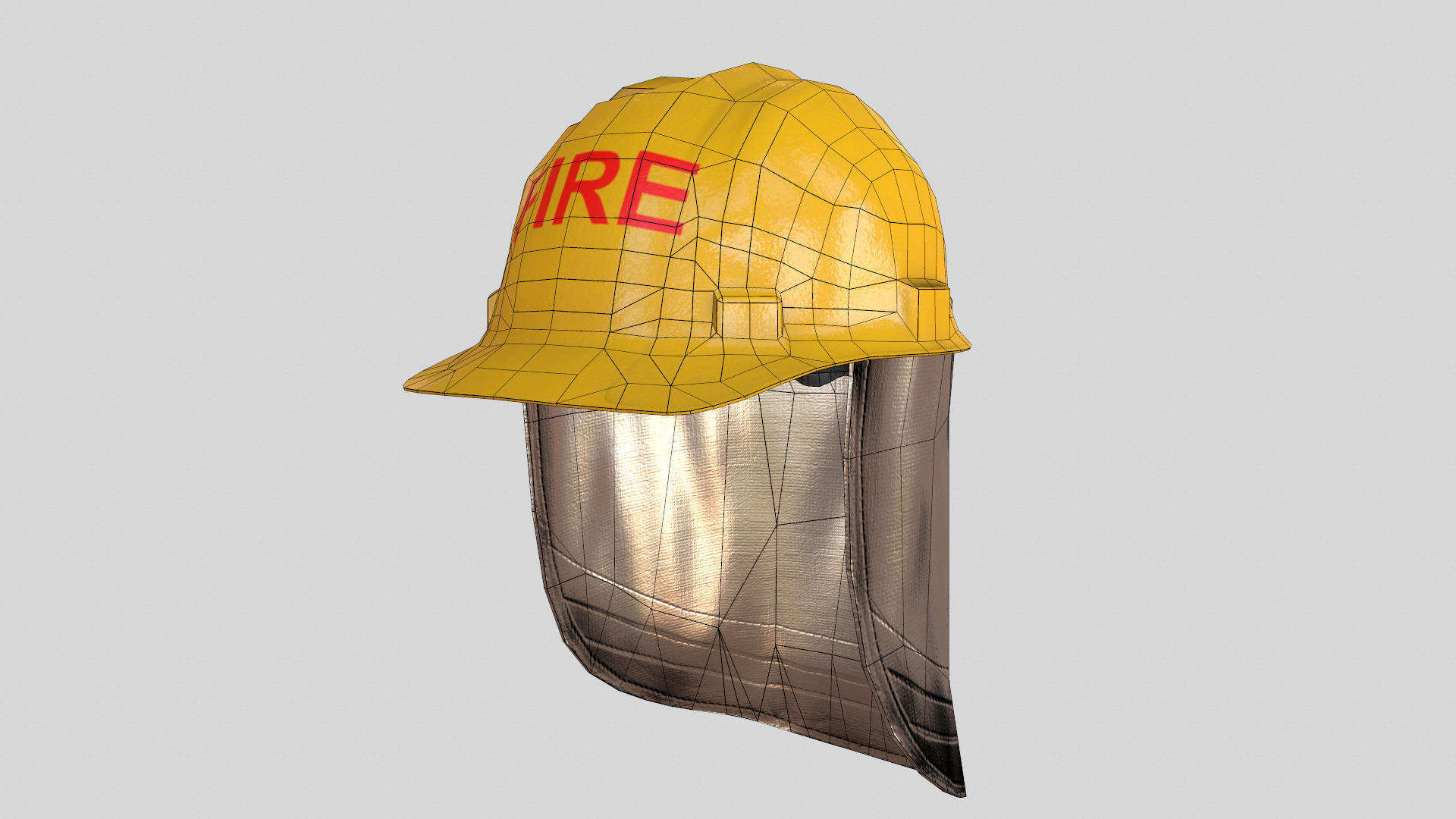 Fireman Safety Helmet Low Poly Low-poly 3D model_20