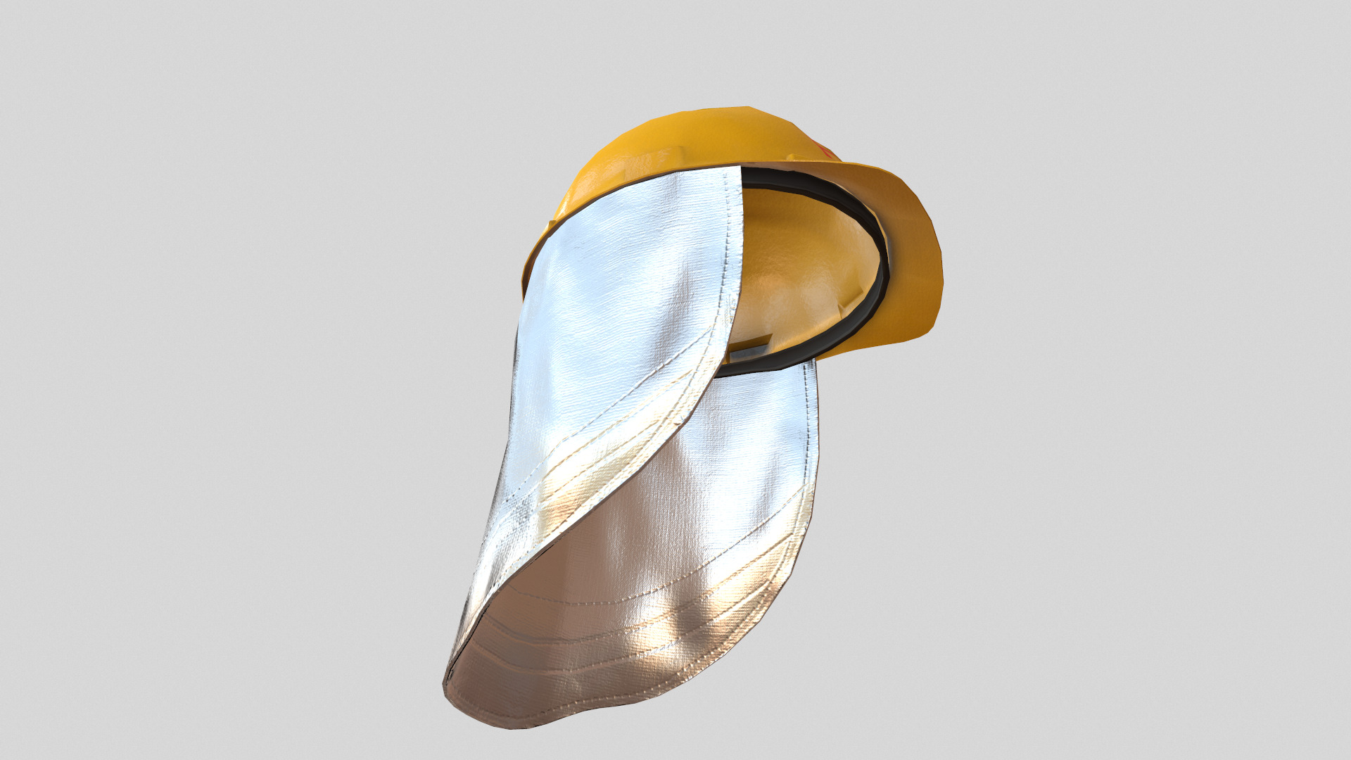 Fireman Safety Helmet Low Poly Low-poly 3D model_13