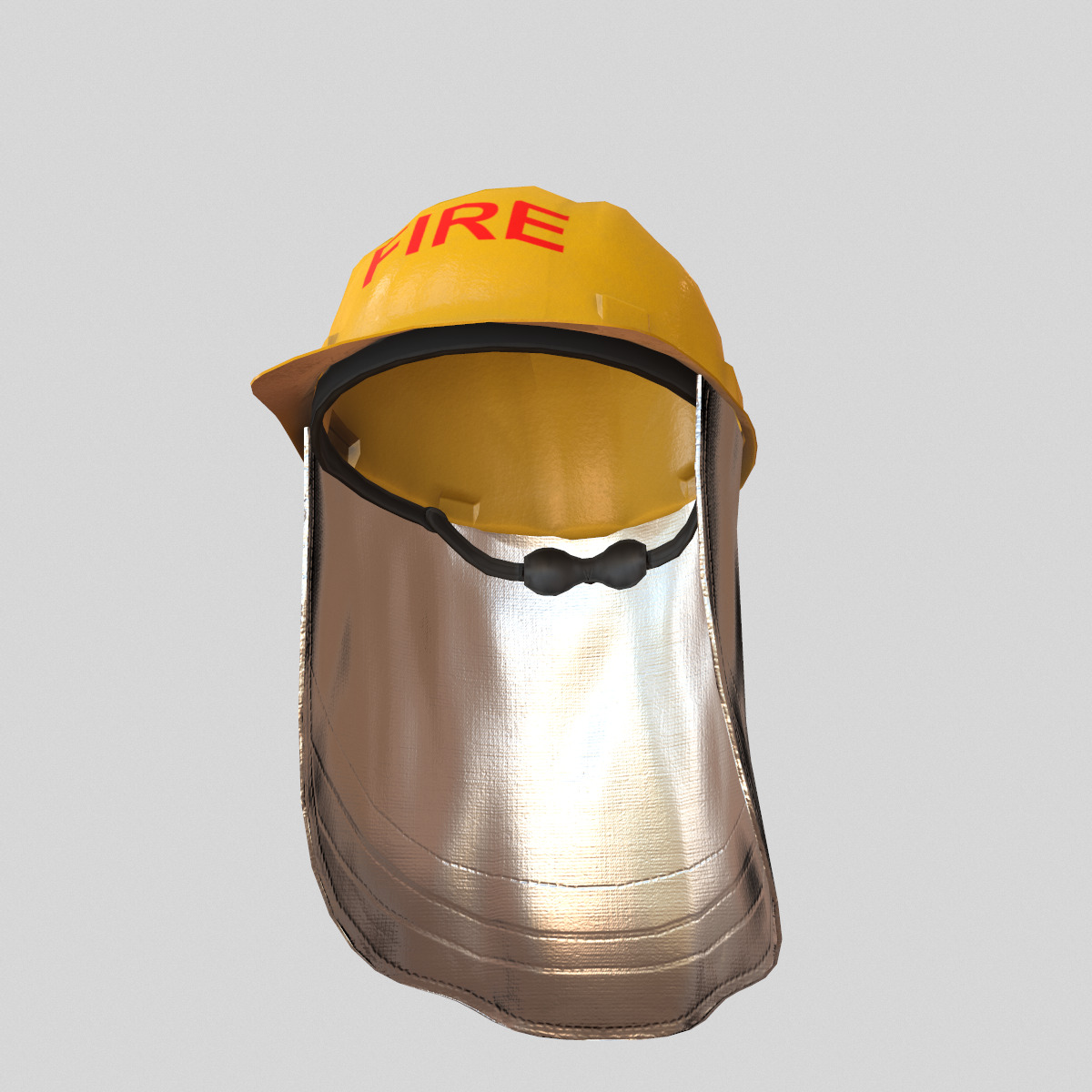Fireman Safety Helmet Low Poly Low-poly 3D model_3