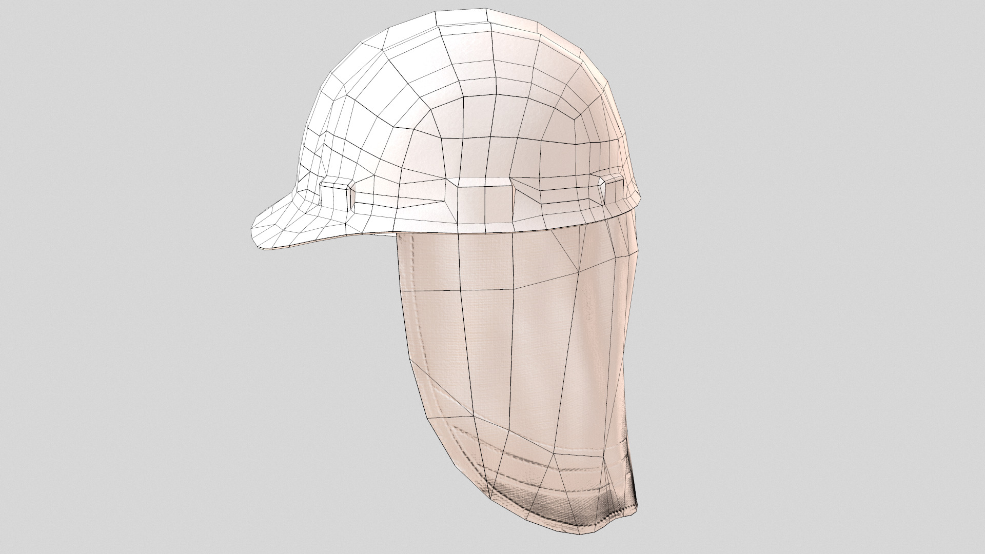 Fireman Safety Helmet Low Poly Low-poly 3D model_29