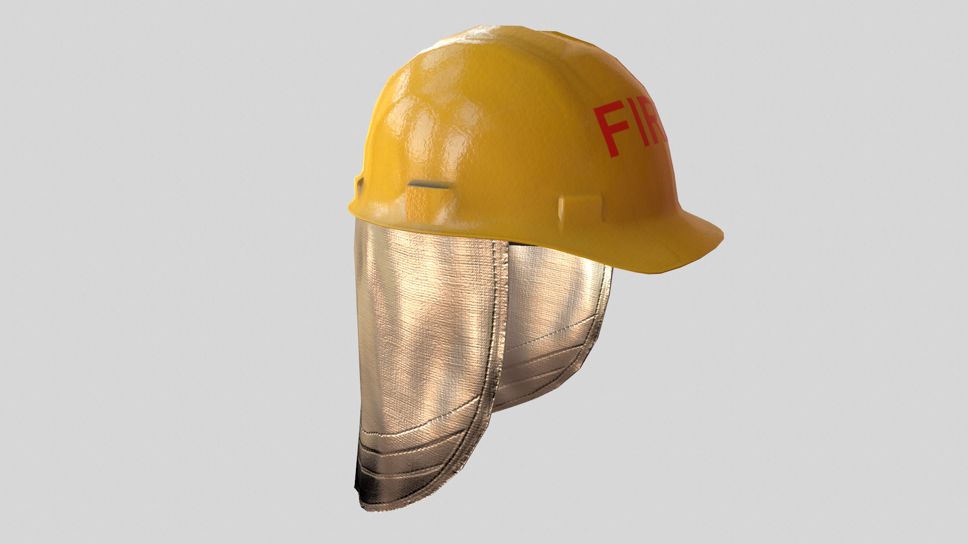 Fireman Safety Helmet Low Poly Low-poly 3D model_9