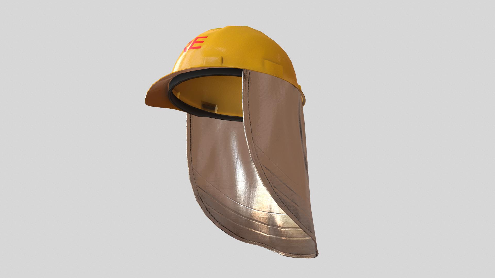 Fireman Safety Helmet Low Poly Low-poly 3D model_14