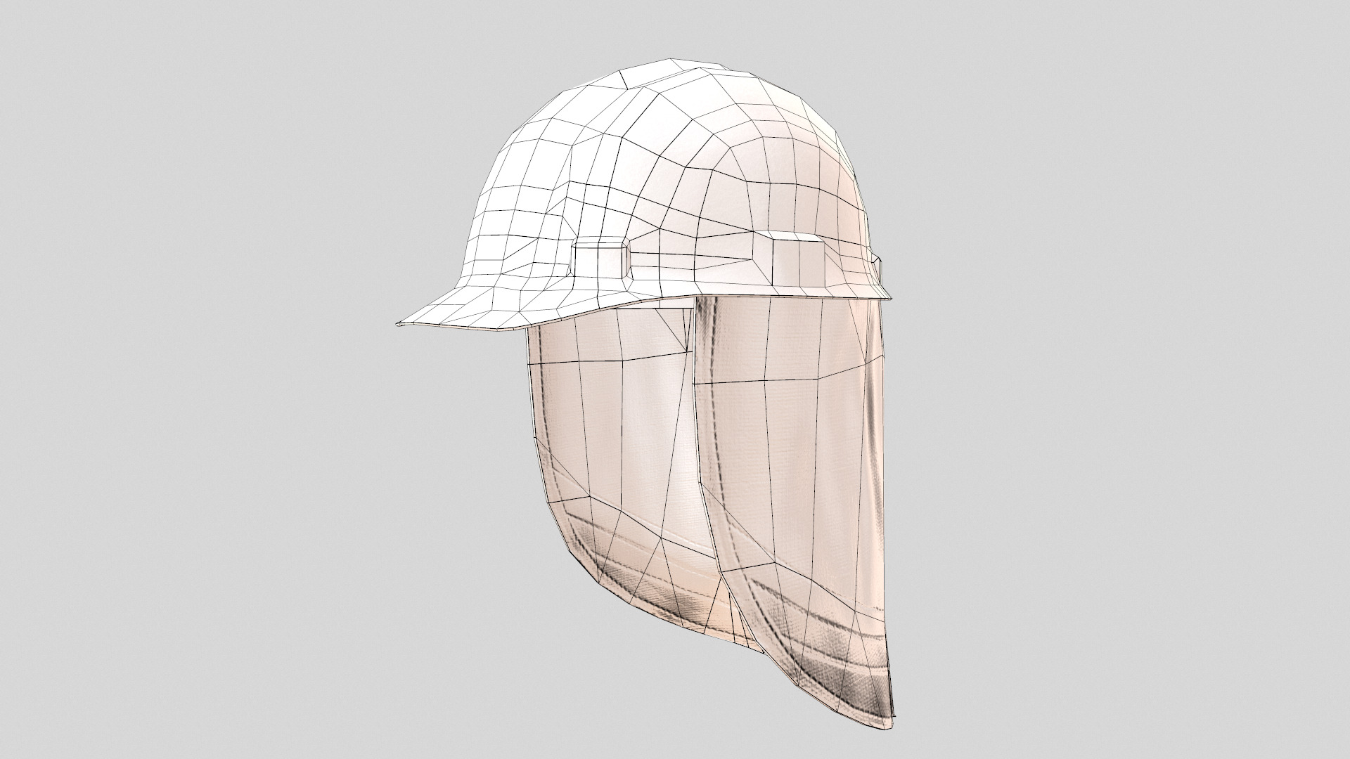 Fireman Safety Helmet Low Poly Low-poly 3D model_25