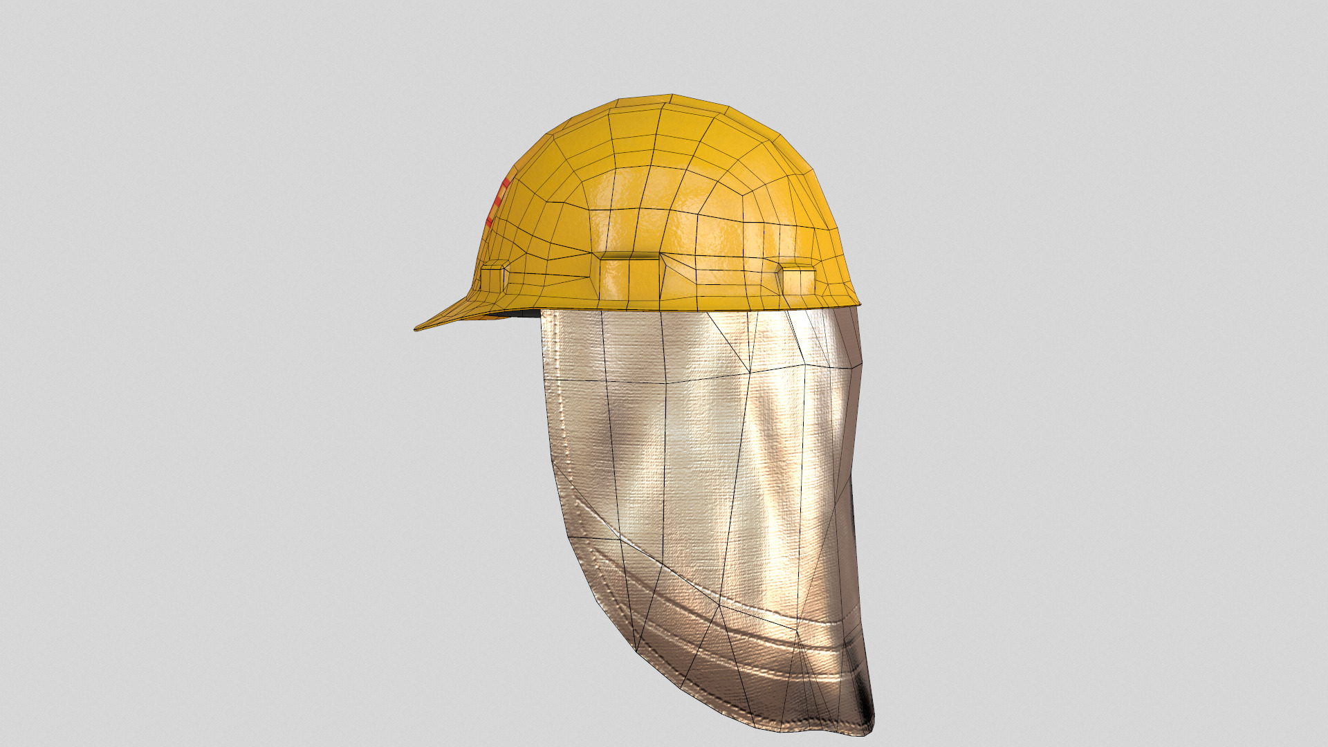 Fireman Safety Helmet Low Poly Low-poly 3D model_23