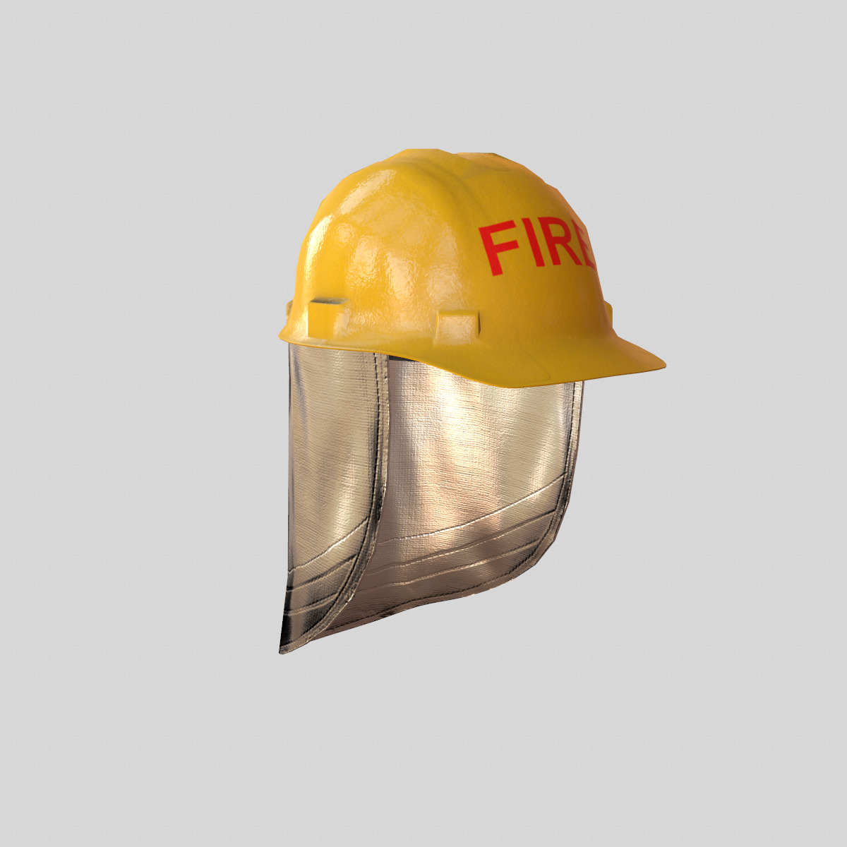 Fireman Safety Helmet Low Poly Low-poly 3D model_7