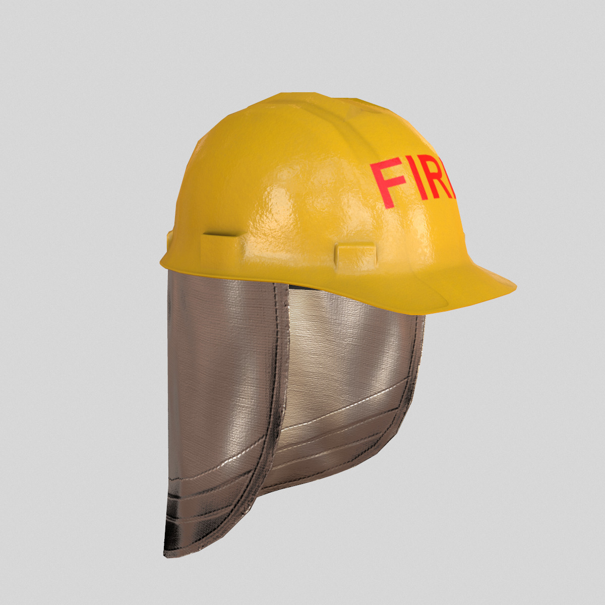 Fireman Safety Helmet Low Poly Low-poly 3D model_1