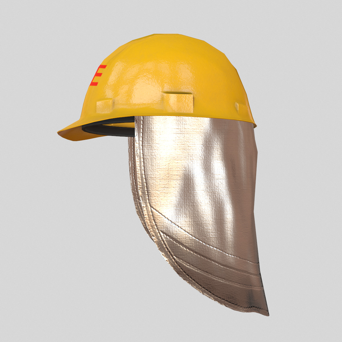 Fireman Safety Helmet Low Poly Low-poly 3D model_6