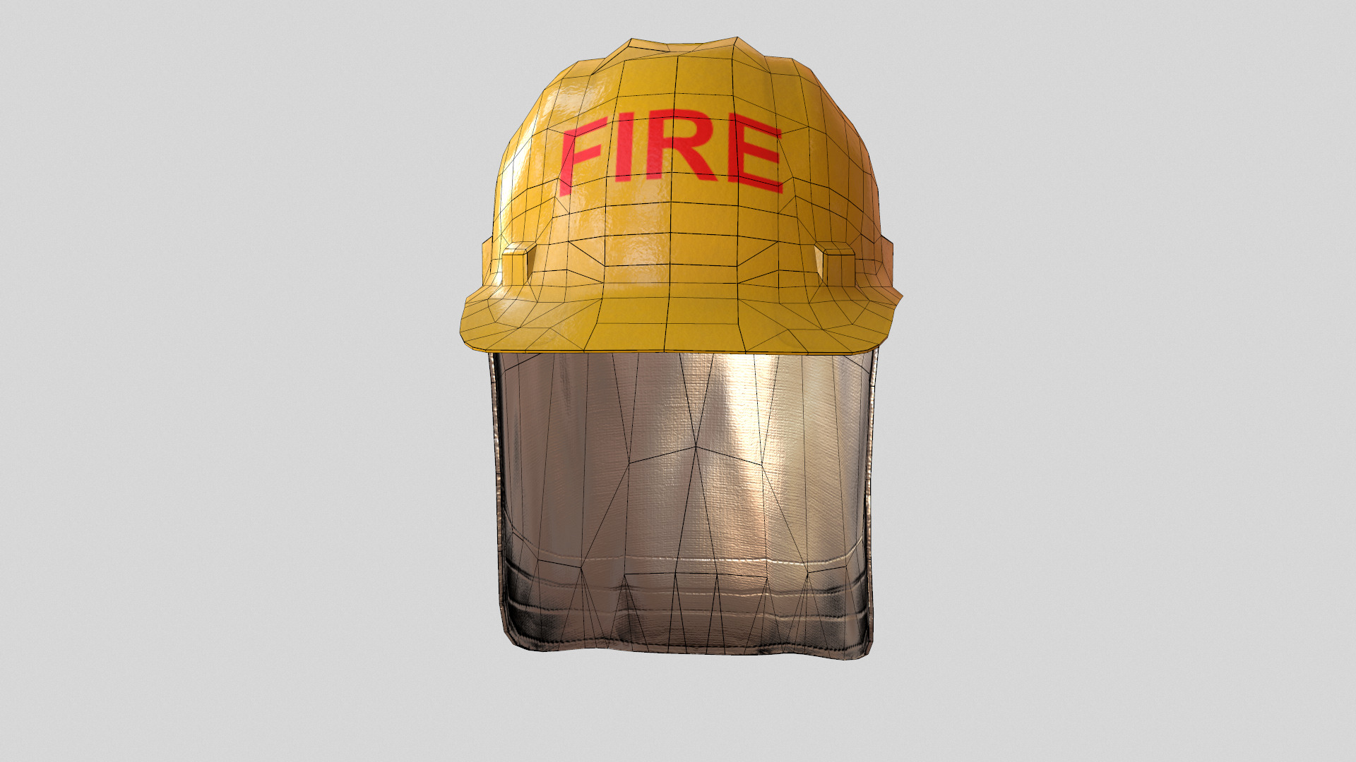 Fireman Safety Helmet Low Poly Low-poly 3D model_22
