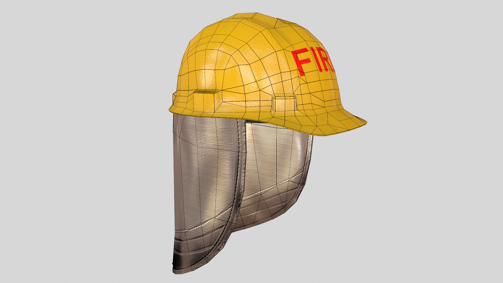 Fireman Safety Helmet Low Poly Low-poly 3D model_21