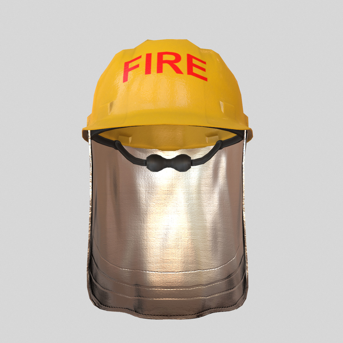 Fireman Safety Helmet Low Poly Low-poly 3D model_2