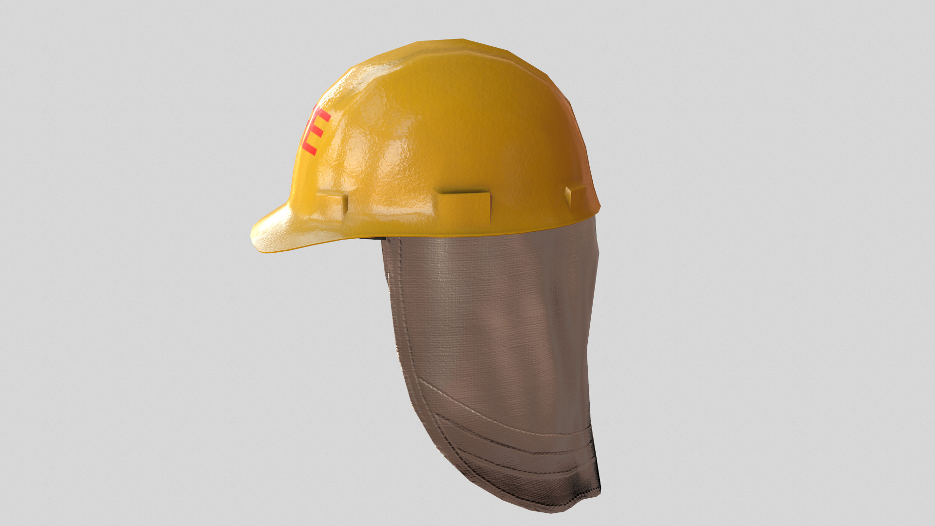 Fireman Safety Helmet Low Poly Low-poly 3D model_11