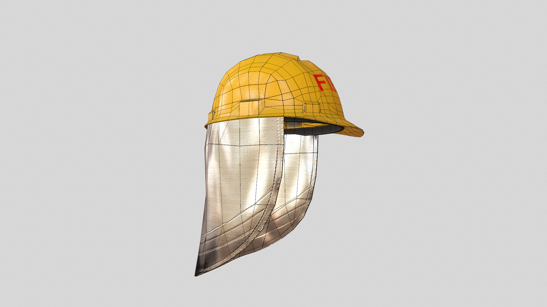 Fireman Safety Helmet Low Poly Low-poly 3D model_24