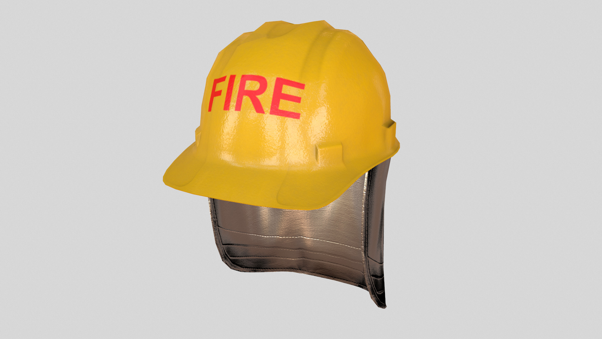 Fireman Safety Helmet Low Poly Low-poly 3D model_8