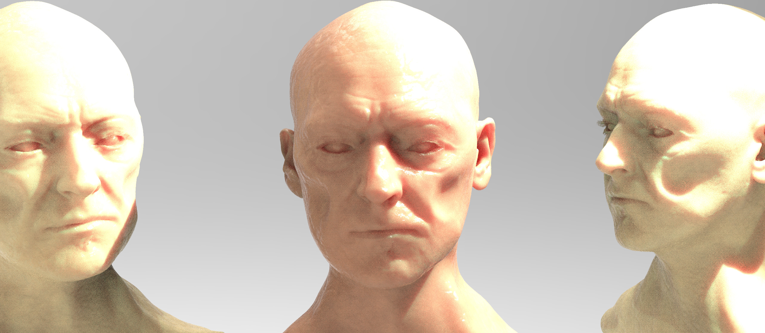 Male wizard head sculpt 3D model_2