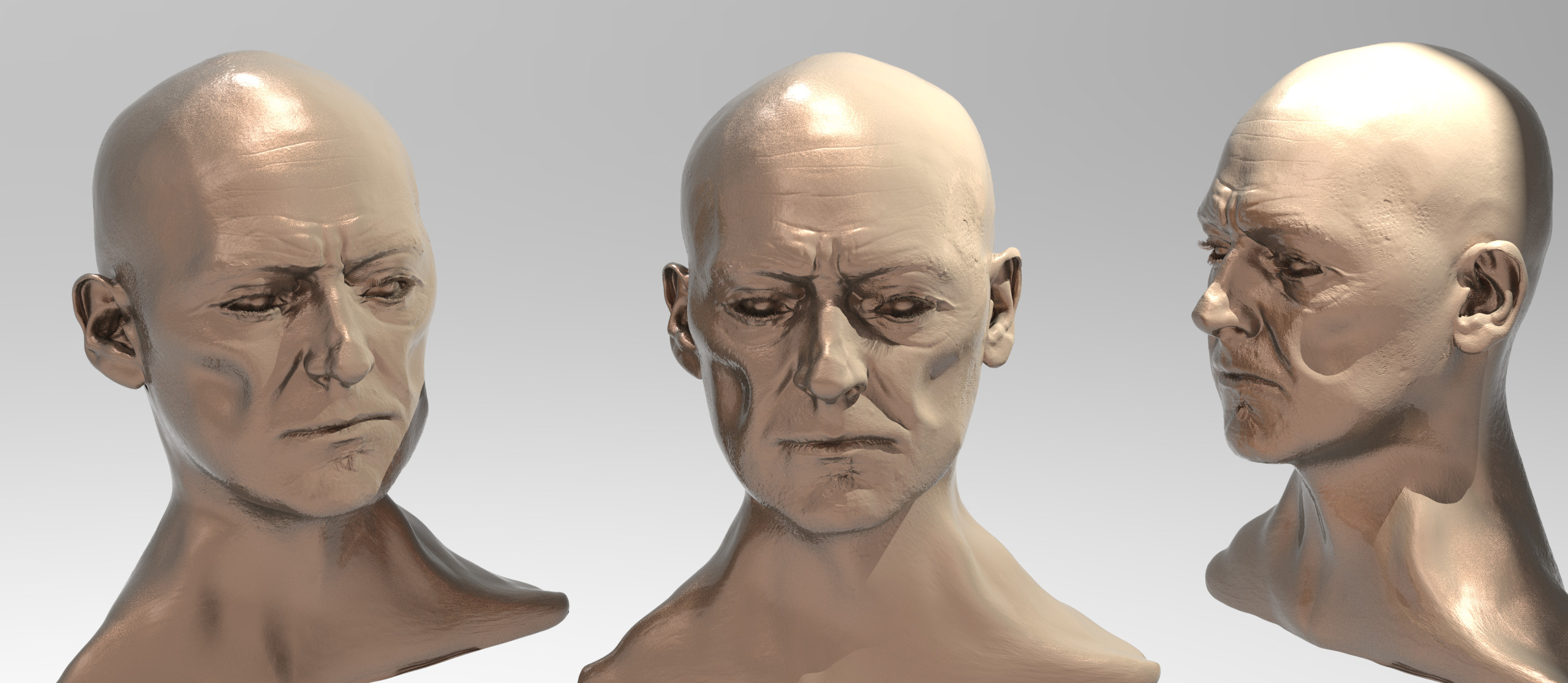 Male wizard head sculpt 3D model_4