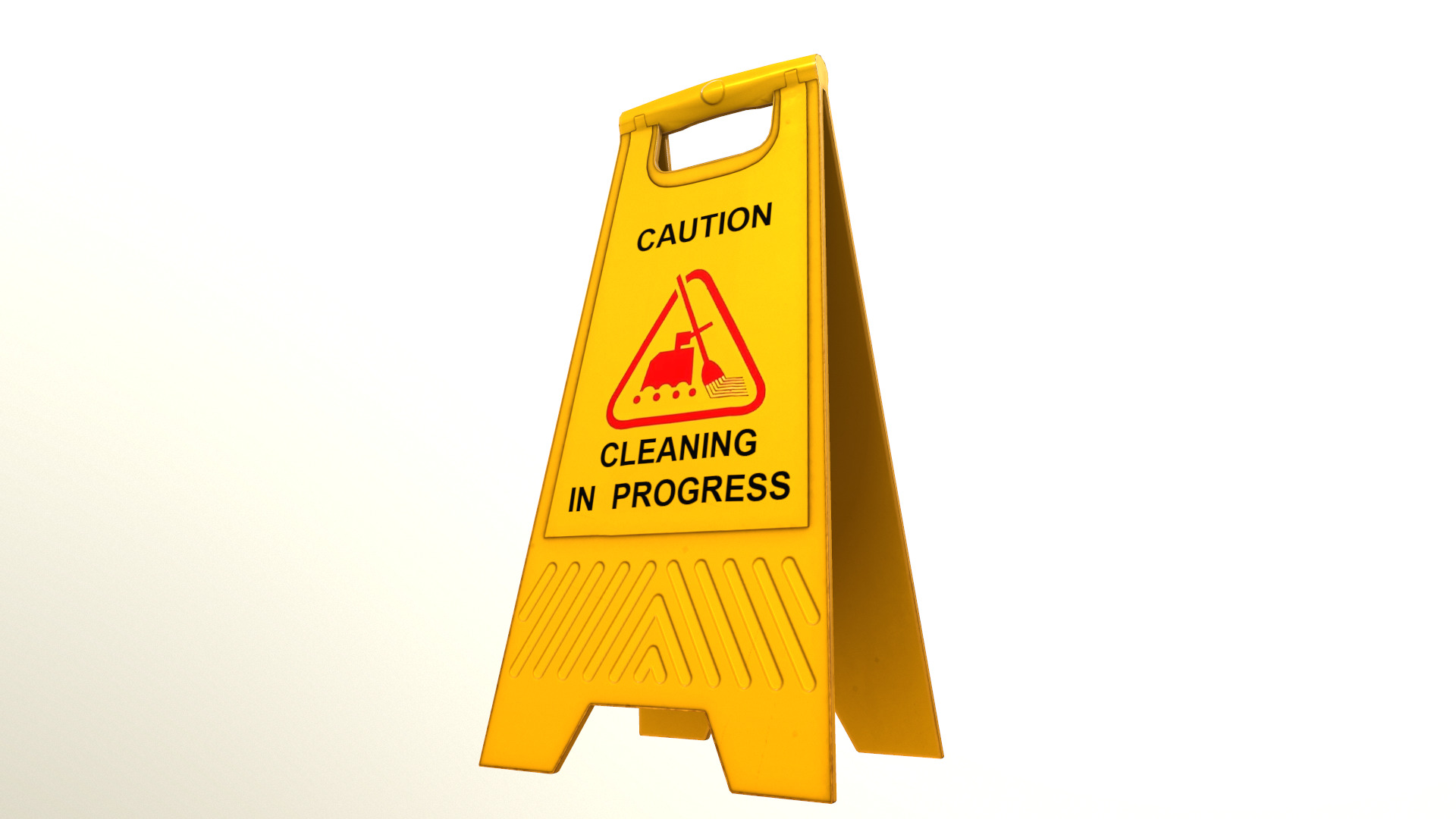 Cleaning In Progress Sign Board Low Poly Low-poly 3D model_13
