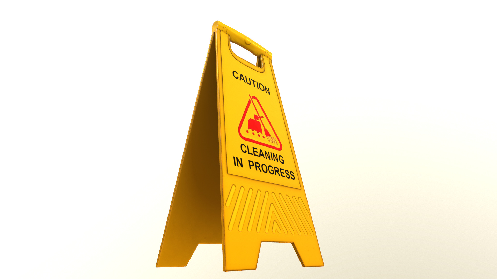 Cleaning In Progress Sign Board Low Poly Low-poly 3D model_12