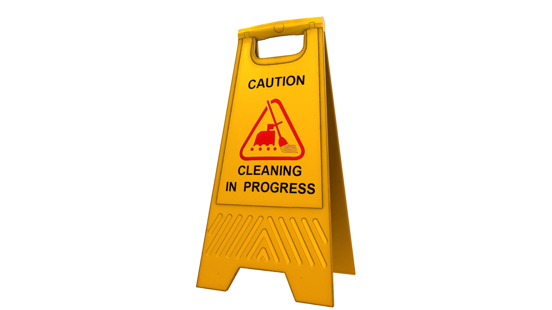 Cleaning In Progress Sign Board Low Poly Low-poly 3D model_17