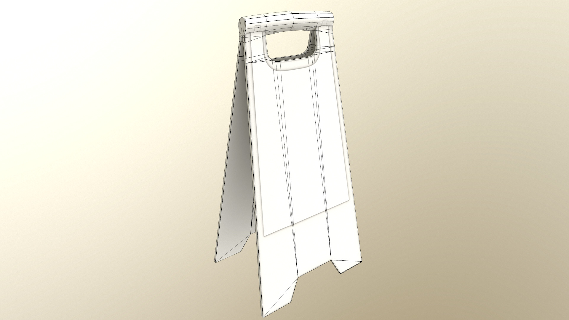 Cleaning In Progress Sign Board Low Poly Low-poly 3D model_28