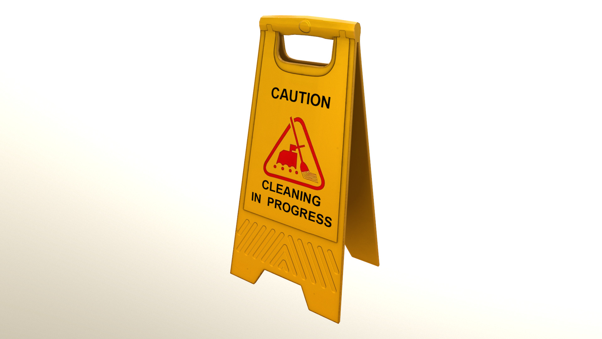 Cleaning In Progress Sign Board Low Poly Low-poly 3D model_19