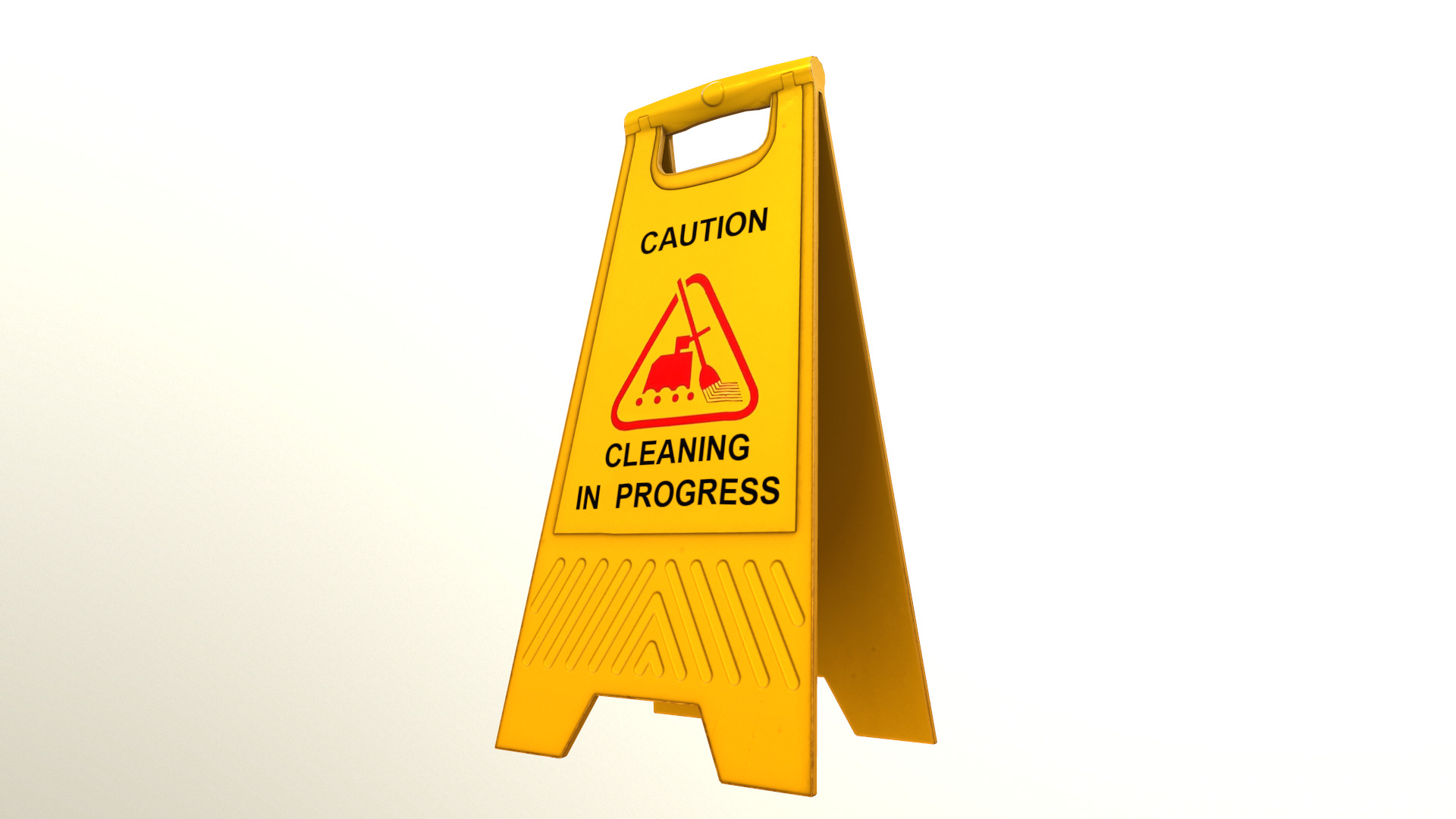Cleaning In Progress Sign Board Low Poly Low-poly 3D model_15