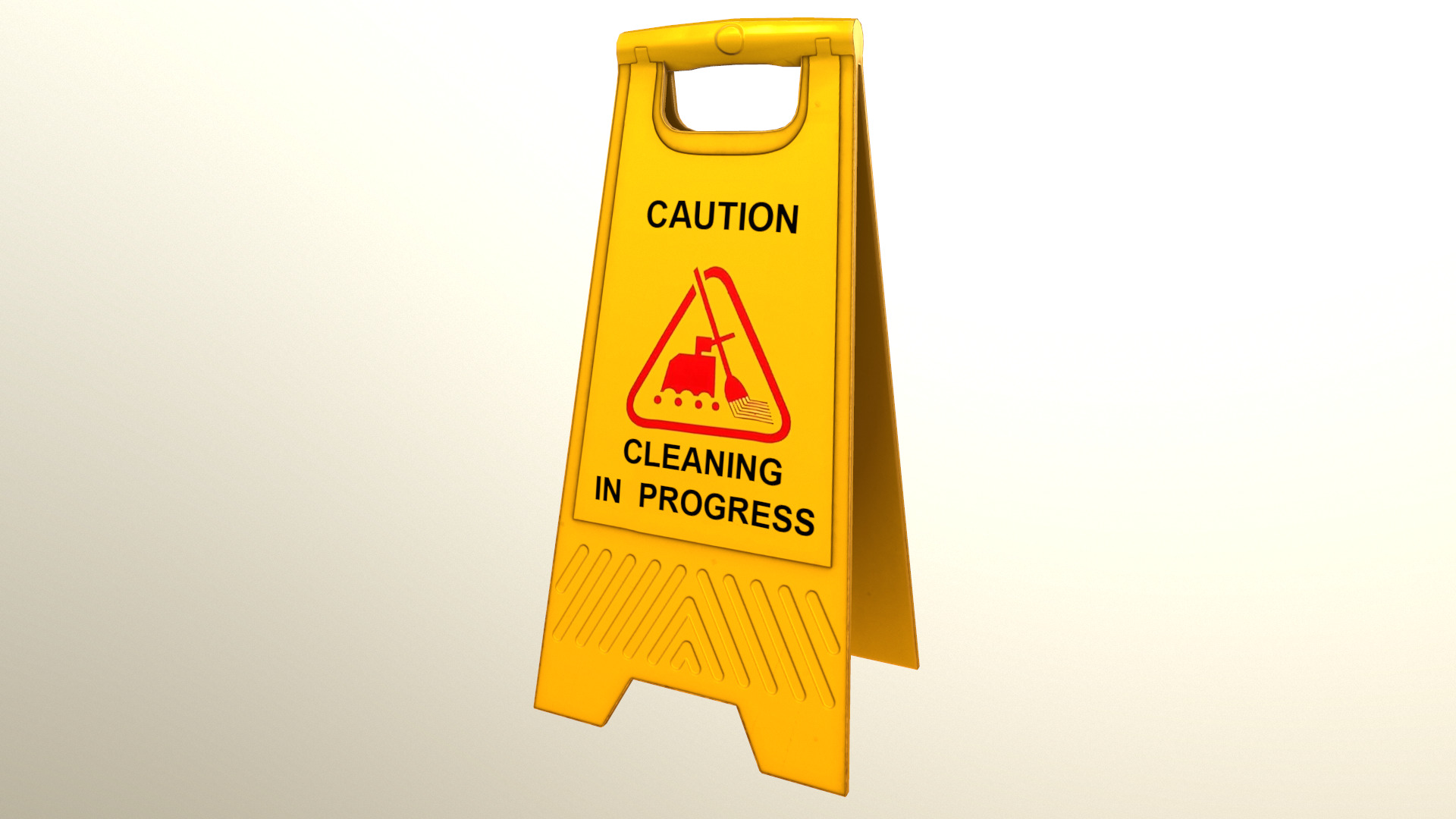 Cleaning In Progress Sign Board Low Poly Low-poly 3D model_8