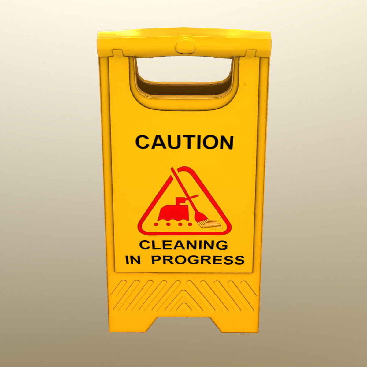 Cleaning In Progress Sign Board Low Poly Low-poly 3D model_4