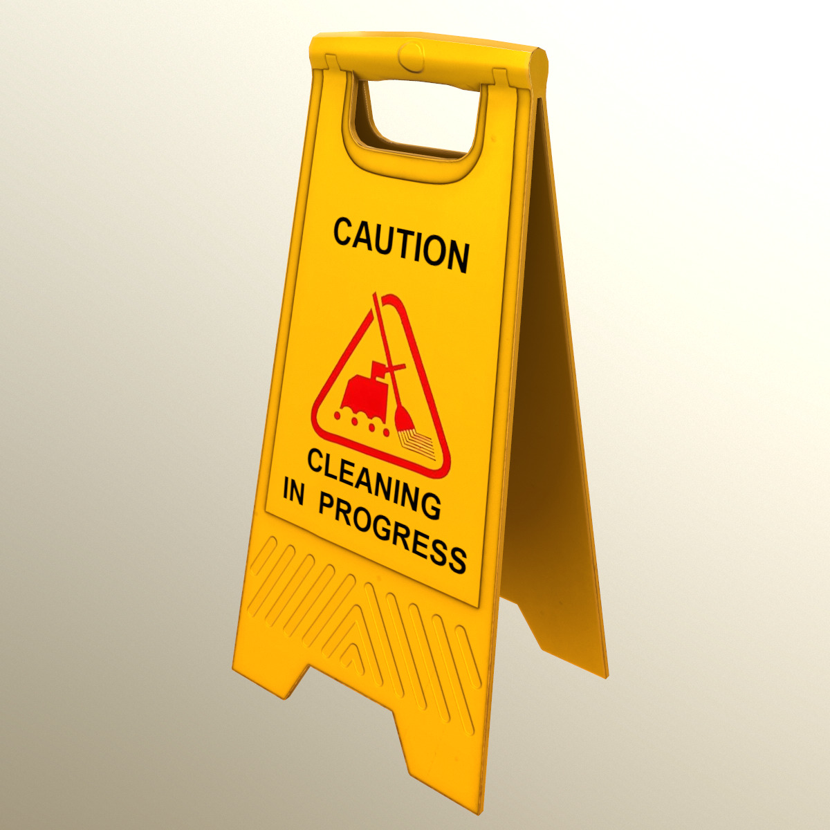 Cleaning In Progress Sign Board Low Poly Low-poly 3D model_3