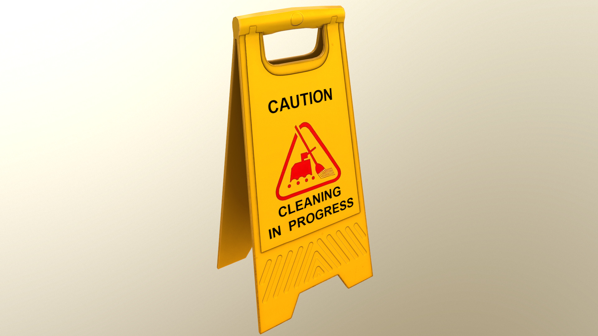 Cleaning In Progress Sign Board Low Poly Low-poly 3D model_14