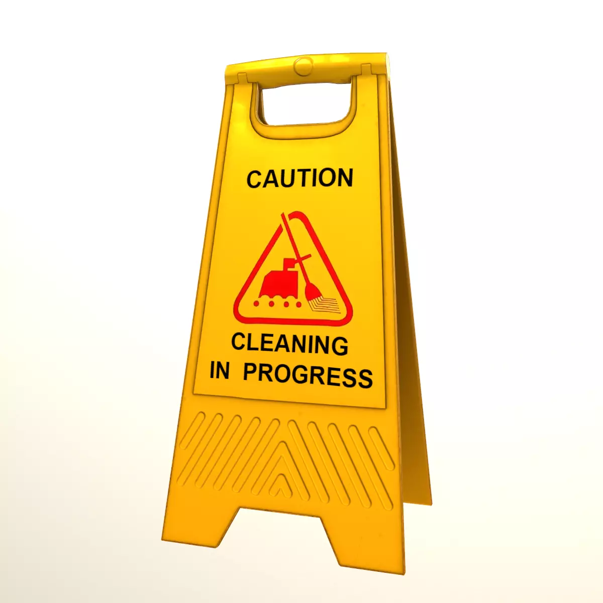 Cleaning In Progress Sign Board Low Poly Low-poly 3D model_0