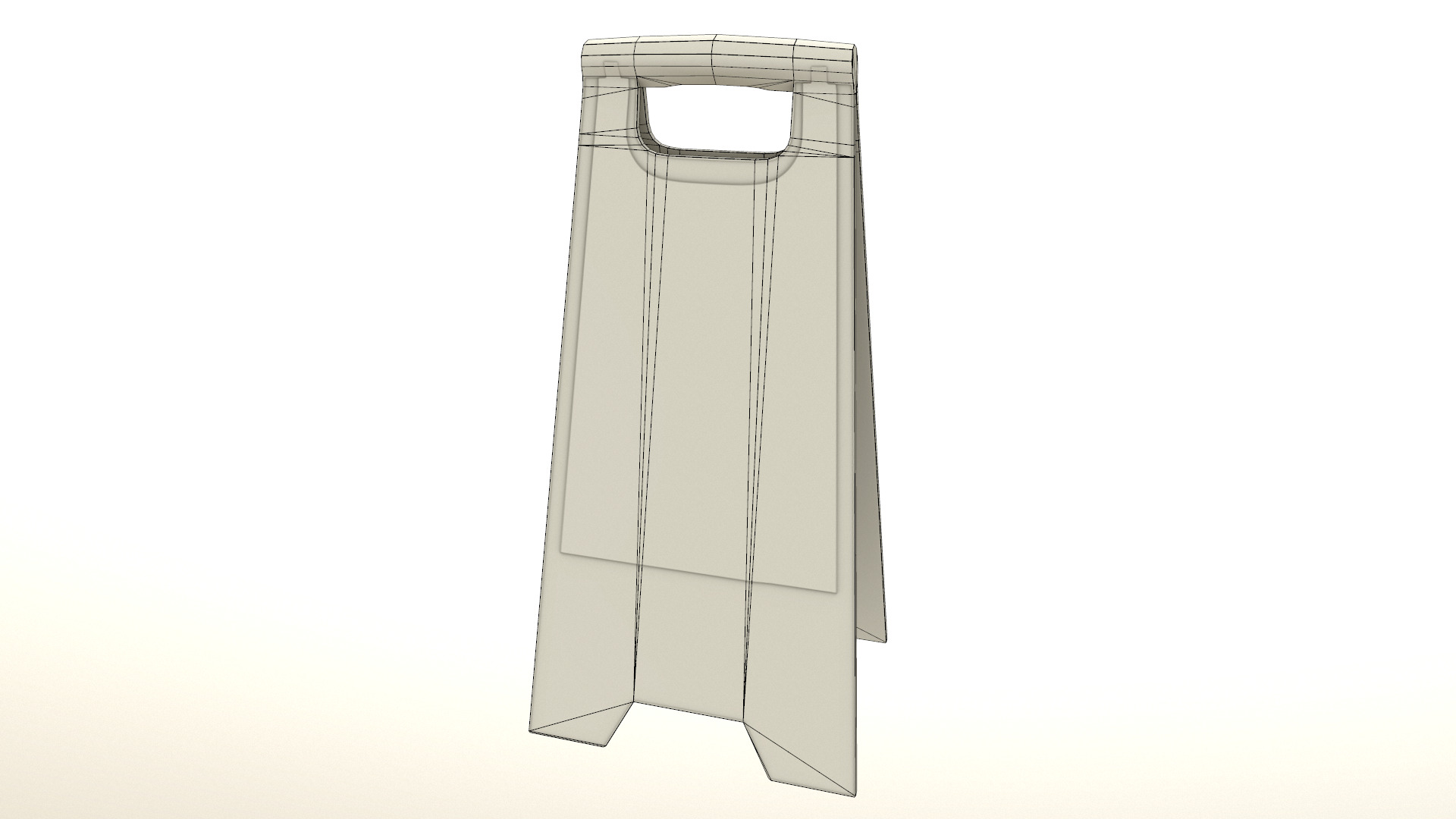 Cleaning In Progress Sign Board Low Poly Low-poly 3D model_27