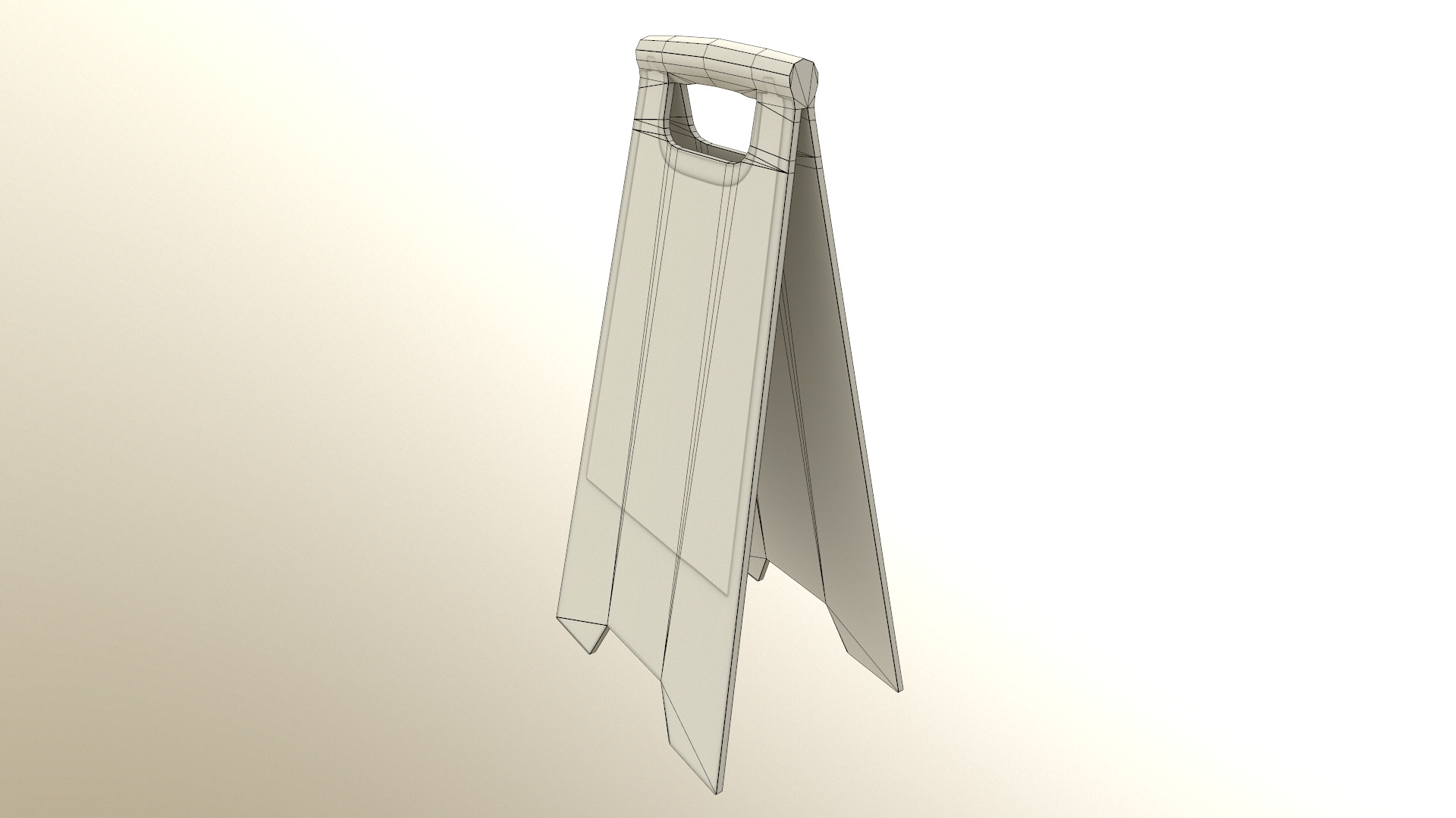 Cleaning In Progress Sign Board Low Poly Low-poly 3D model_30
