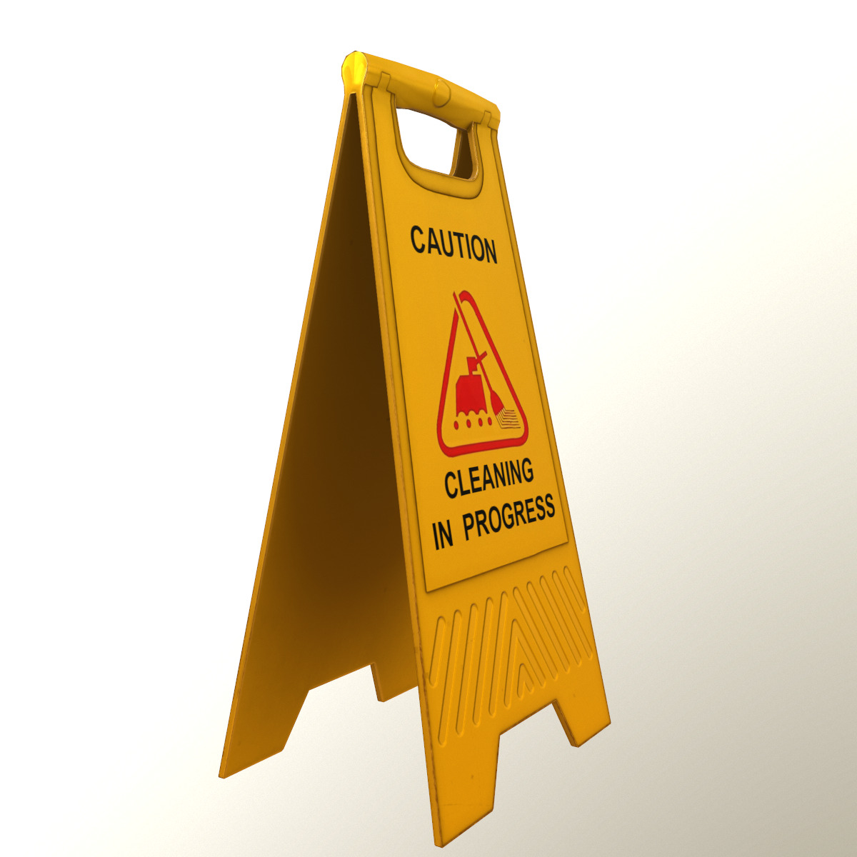 Cleaning In Progress Sign Board Low Poly Low-poly 3D model_2