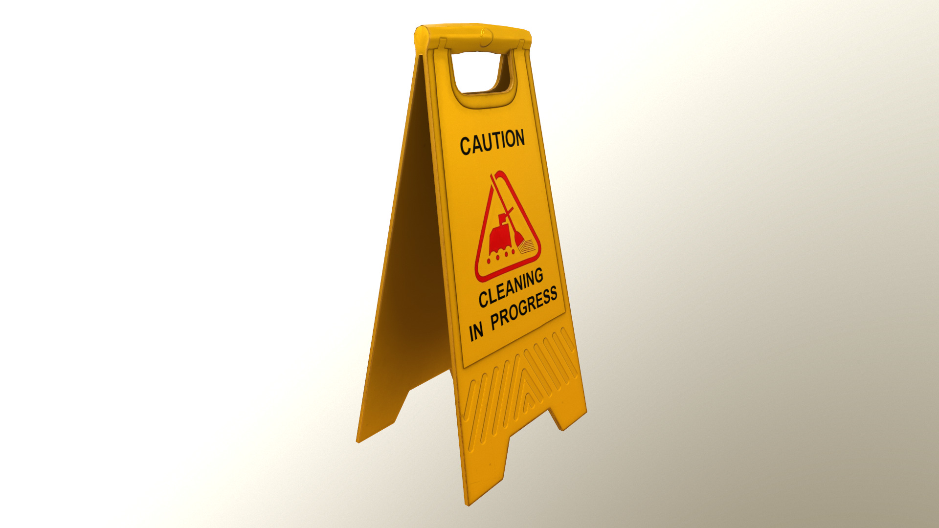 Cleaning In Progress Sign Board Low Poly Low-poly 3D model_18