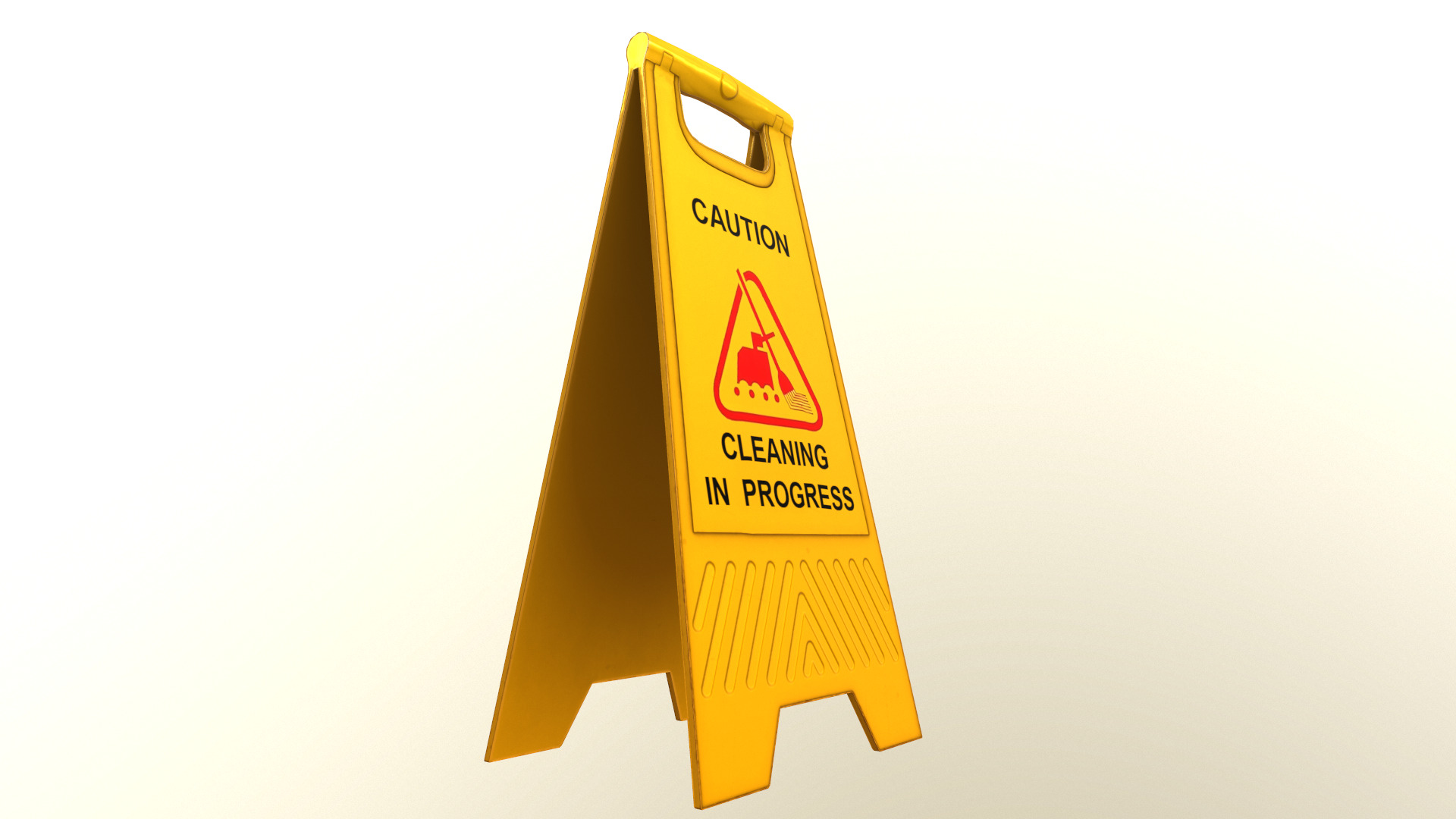 Cleaning In Progress Sign Board Low Poly Low-poly 3D model_16