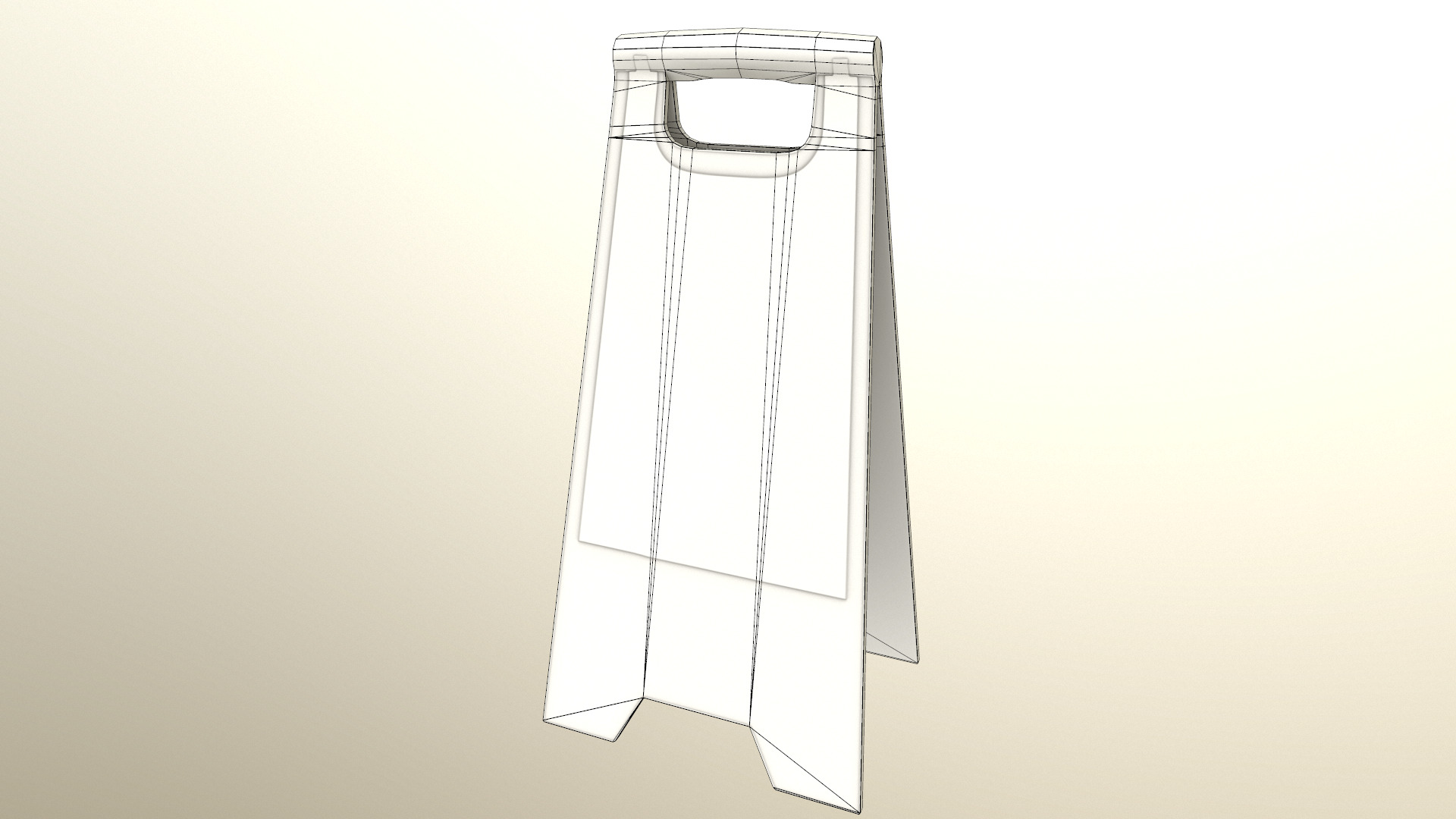 Cleaning In Progress Sign Board Low Poly Low-poly 3D model_29