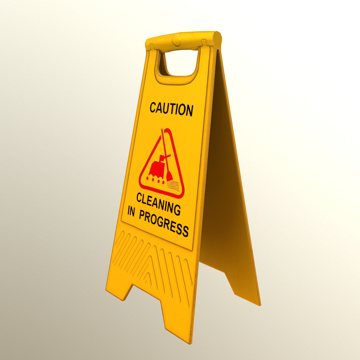 Cleaning In Progress Sign Board Low Poly Low-poly 3D model_6