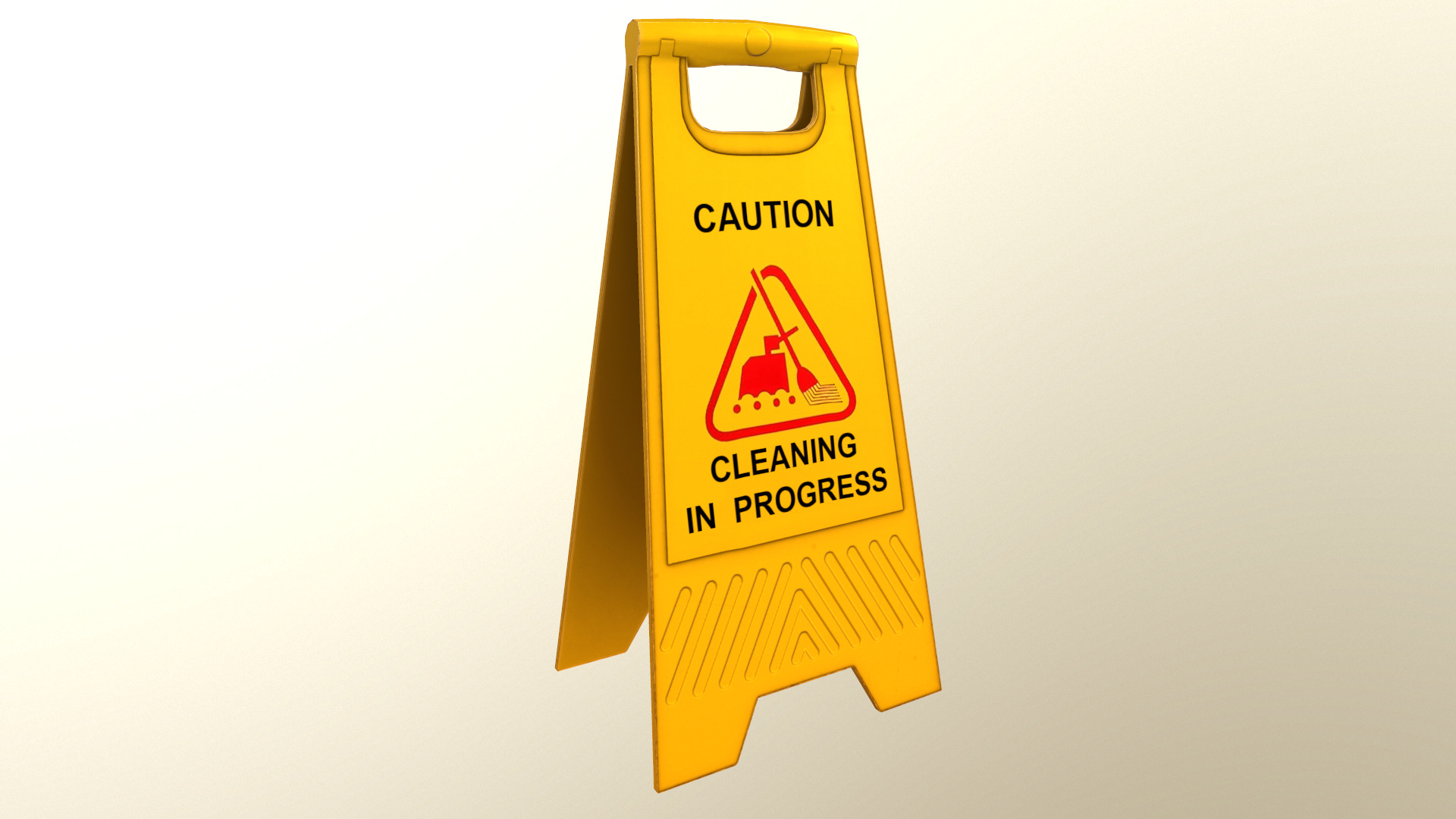 Cleaning In Progress Sign Board Low Poly Low-poly 3D model_9