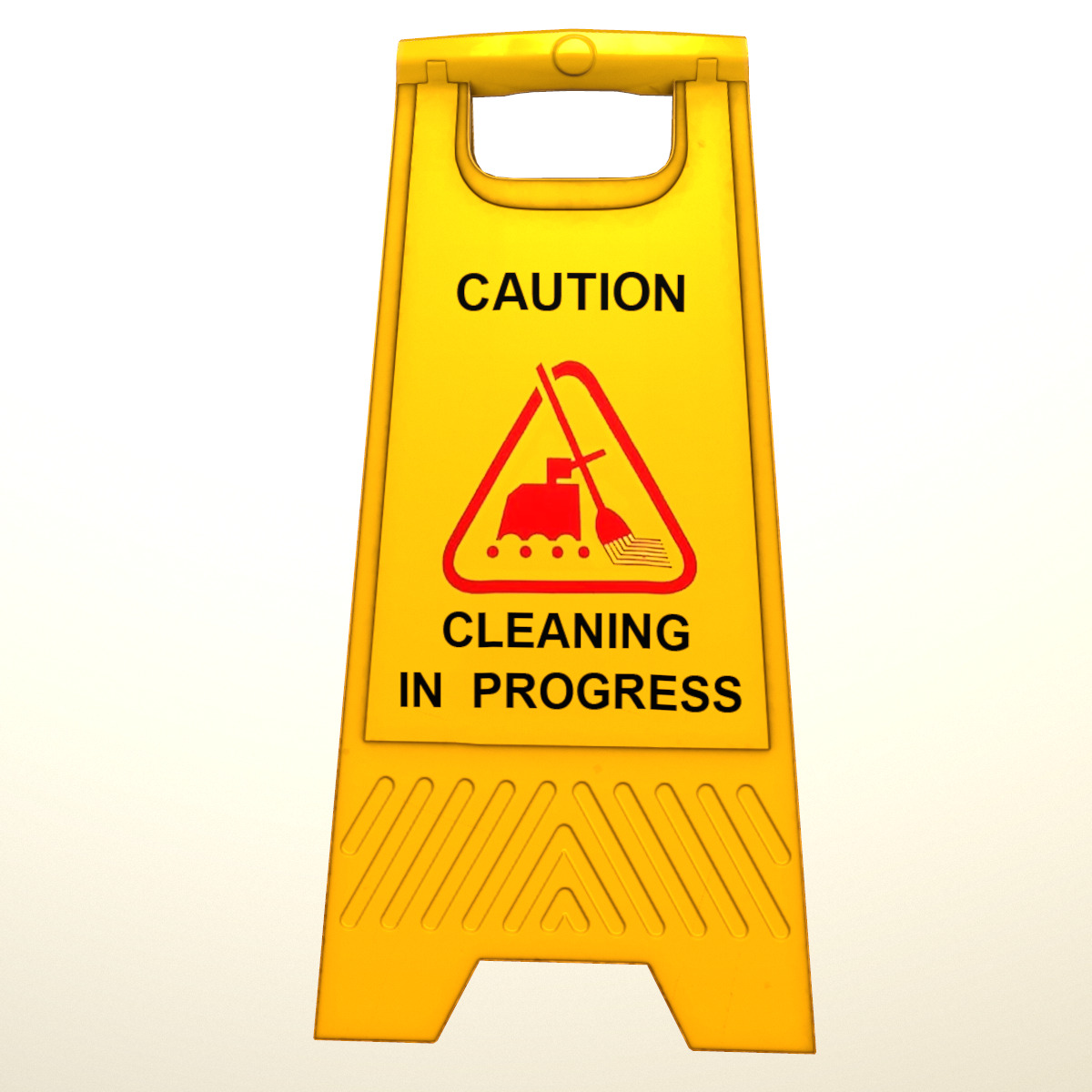 Cleaning In Progress Sign Board Low Poly Low-poly 3D model_5