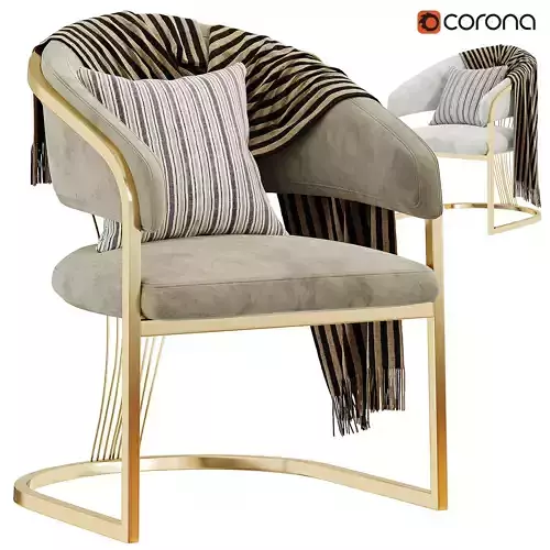 Cantilever Barrel Dining Chair Cream Velvet Upholstery Gold