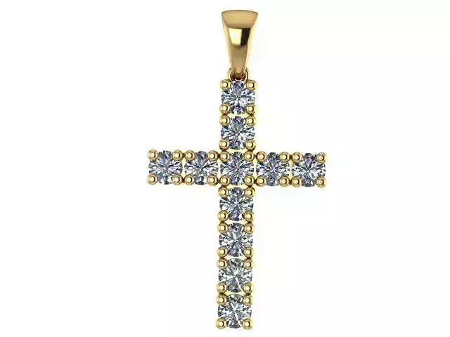 Diamond cross 11 stone 4mm