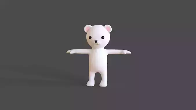 Low-Poly  White Bear Low-poly 3D model