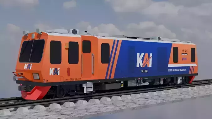 KUJRLAA EM120 Plasser And Theurer Low-poly 3D model