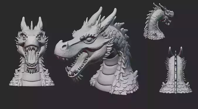 a dragon head 3D print model