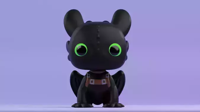 toothless funko pop from how to train your dragon 3D print model