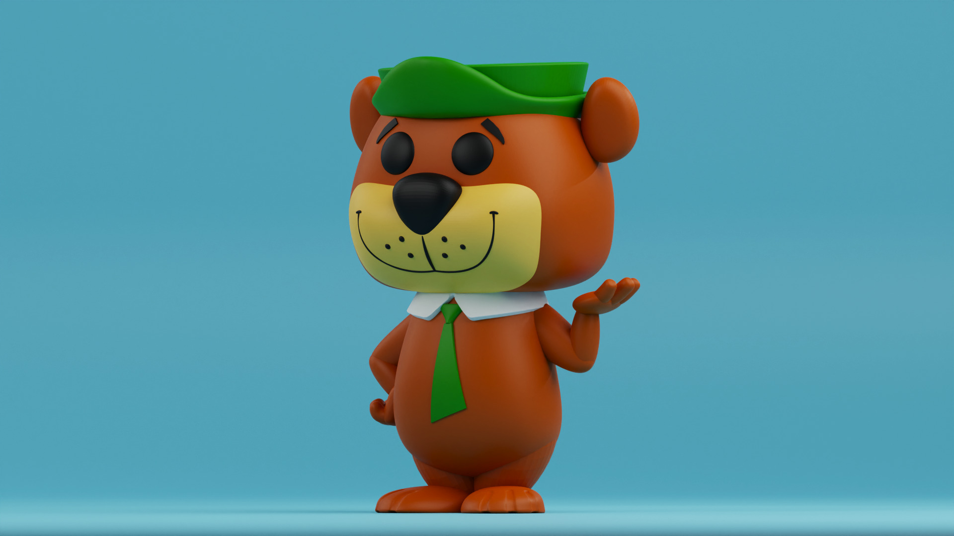 Yogi Bear funko pop from The Huckleberry Hound Show 3D print model_4