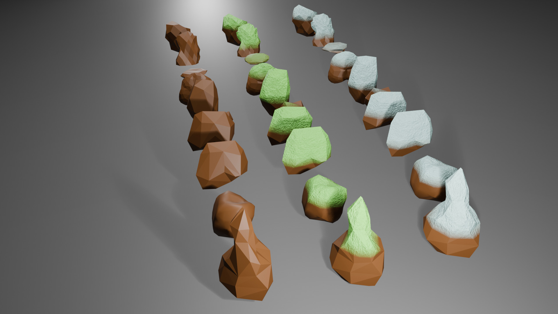 Stylized Low Poly Rock Pack 35 Variations Low-poly 3D model_4